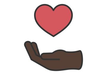 Illustration of donation support icons